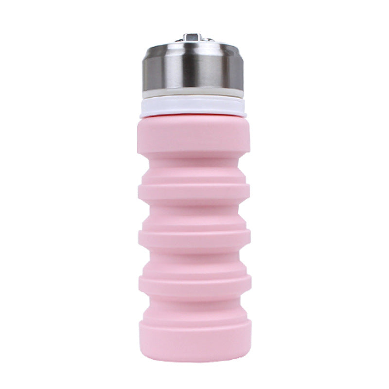 Wholesale Folding Water Bottle Straw Silicone Sports Water Bottle