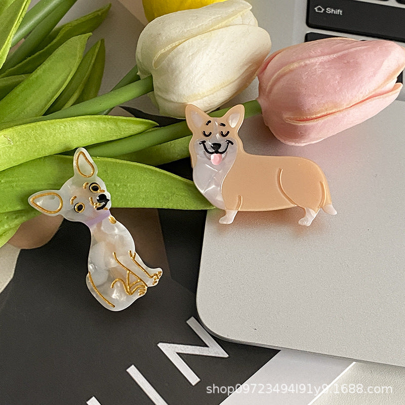 Wholesale Cartoon Cute Puppy Acetic Acid Plate Hairpin