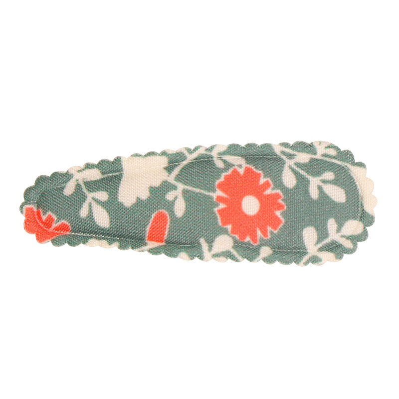 Wholesale Printed Fabric Art Floral Kids Hair Clips