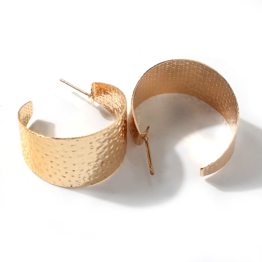 Wholesale Gold Big Half Round Alloy Earrings