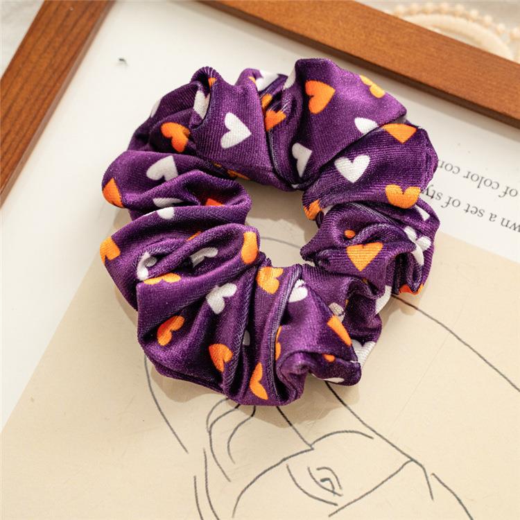 Wholesale of Autumn and Winter New Halloween Women's Flannel Hair Scrunchies