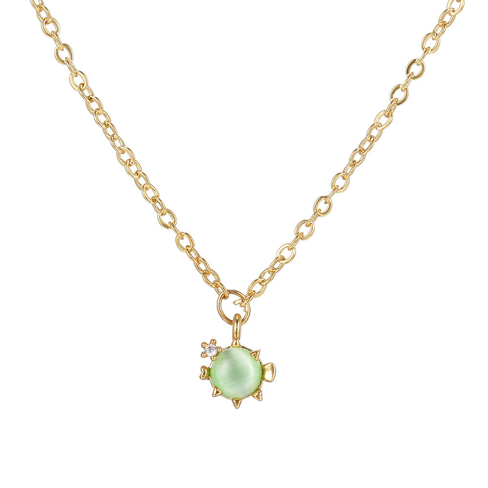 Wholesale Color Zircon Ocean Series Pendant Copper Necklace