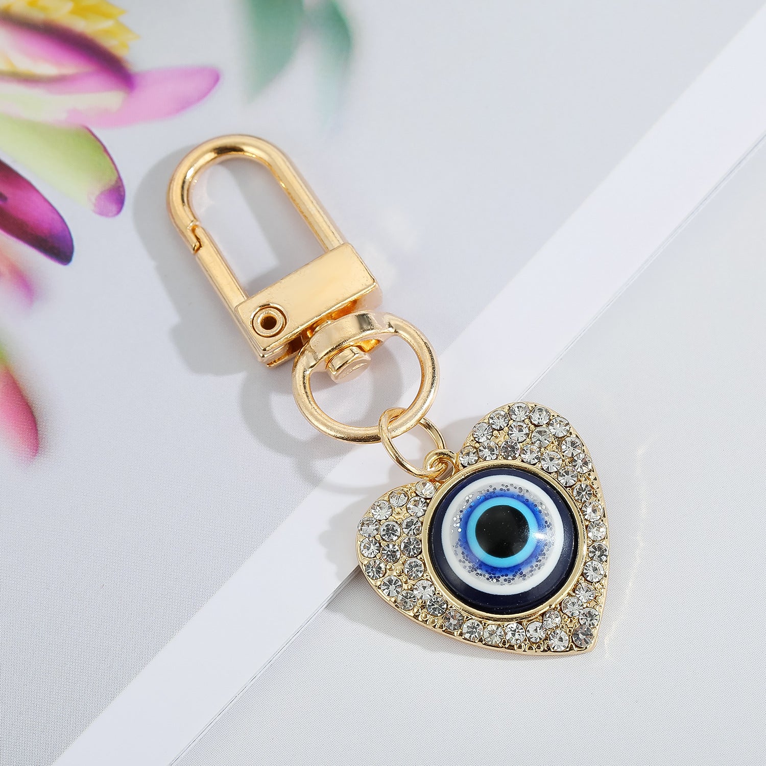 Wholesale 5PCS Devil Eye Oil Drip Keychain