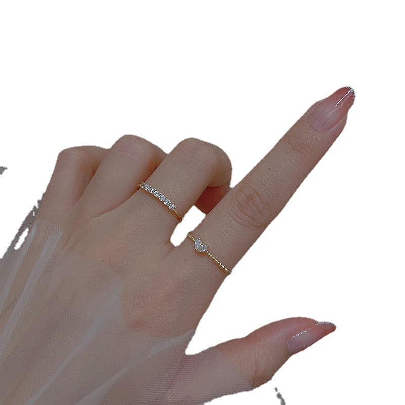 Anillos de diamantes de Heart Row de metal al por mayor