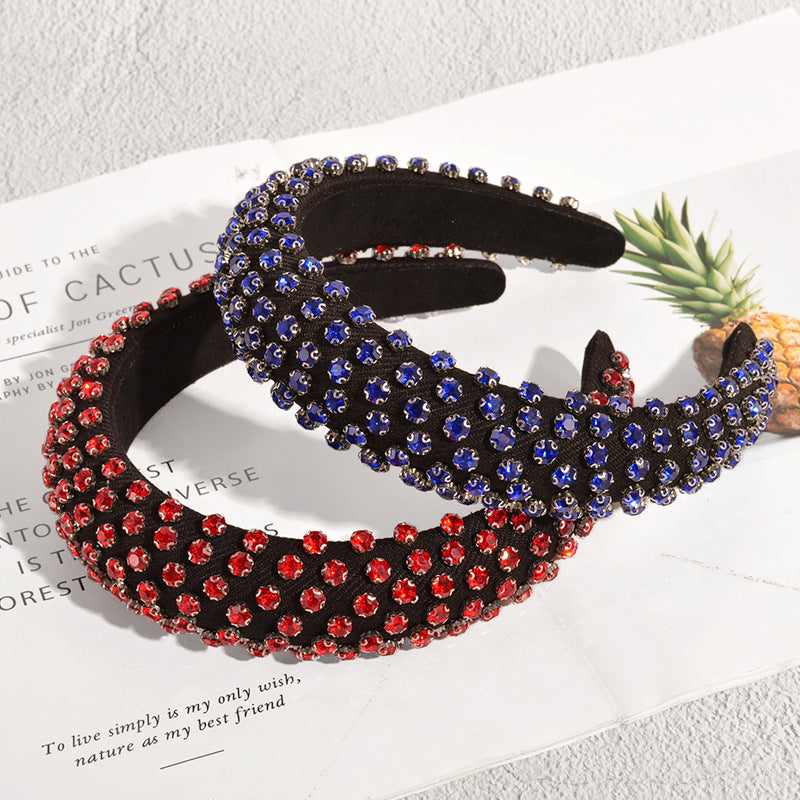 Diadema de esponja de diamante completo de diamantes de imitación barrocos al por mayor