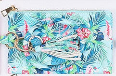 Wholesale PU Leopard Sunflower Coin Purse Wrist Keychain