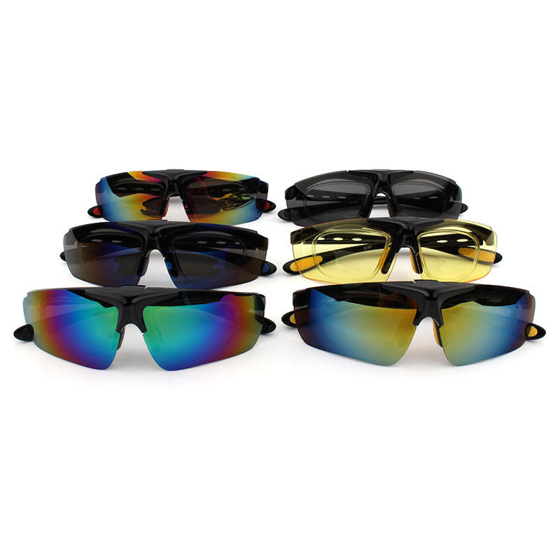 Venta al por mayor PC a prueba de viento y mirada, gafas de sol coloridas, gafas de sol de hombres y mujeres