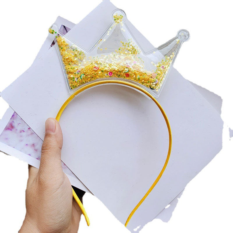 Venta al por mayor Quicksand Crown Kids PVC Lentejuelas Diademas