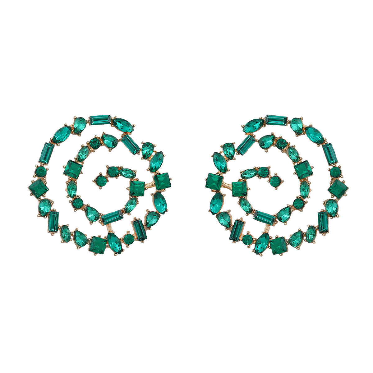 Pendientes de aleación de espiral de diamantes al por mayor