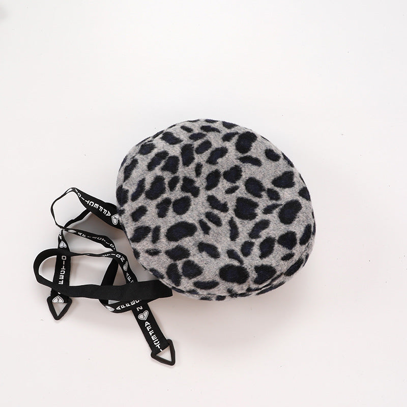 Wholesale Woolen Leopard Print Beret