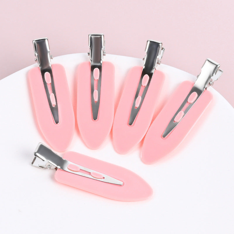 Clips de cabello de resina sin trazada sin trago de pegamento de color crema de 10 piezas al por mayor