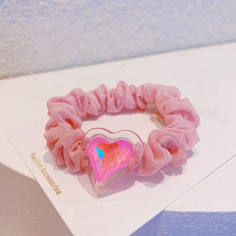 Wholesale Love Rhinestone Fabric Hair Tie