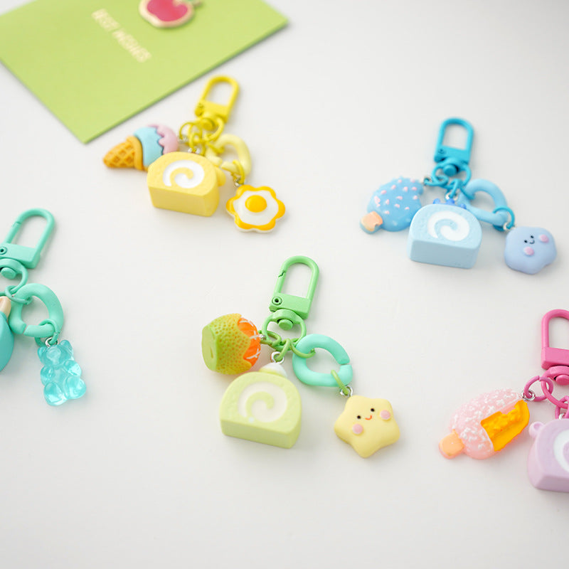 Llavero de rollo suizo de helado de resina al por mayor