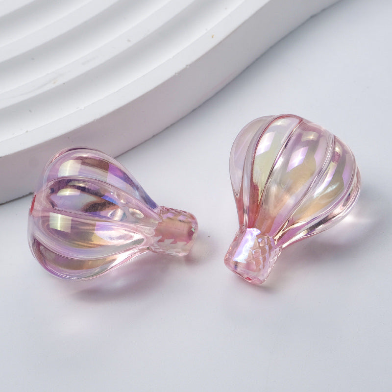 Wholesale 10pcs  UV Acrylic Hot Air Balloon Perforated Bead Accessories