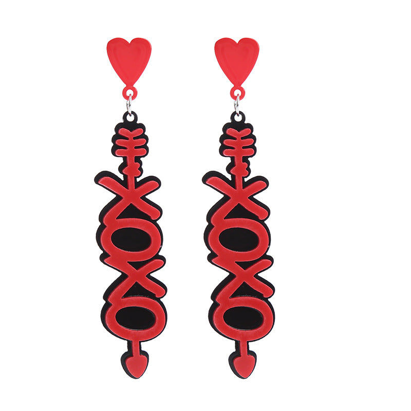 Wholesale Valentine's Day Acrylic Hearts Earrings