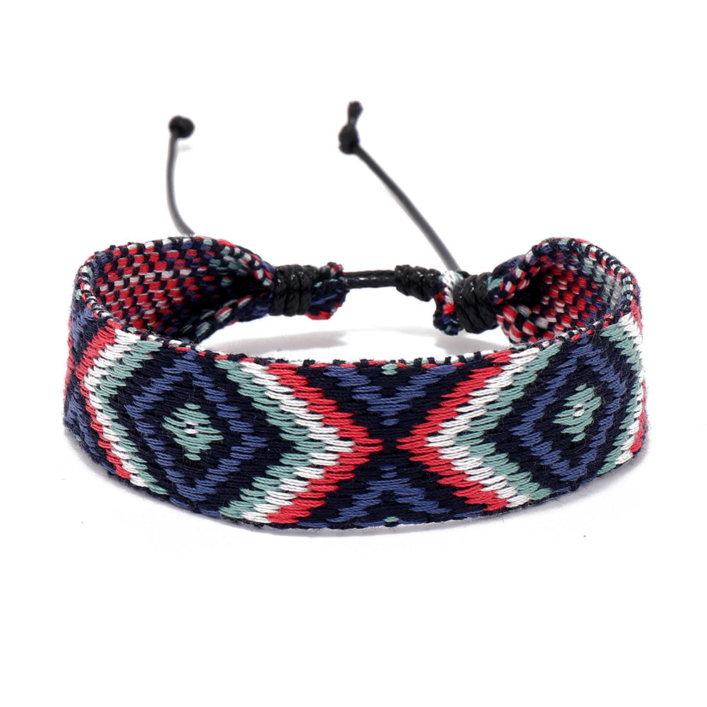 Wholesale Bohemian Vintage Argyle Cotton Bracelet