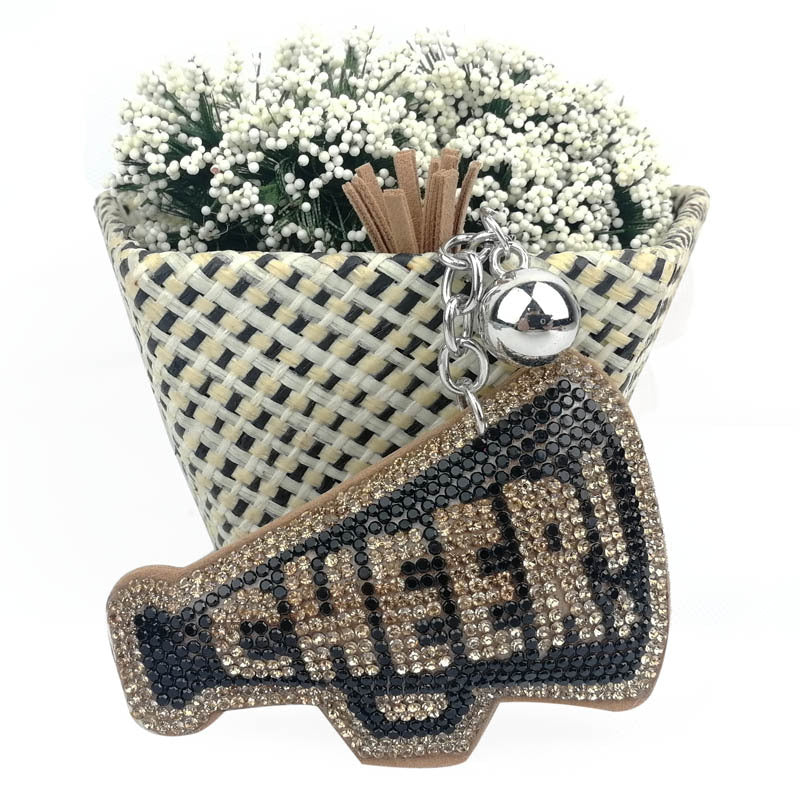 Wholesale Rhinestone Diamond Horn CHEER Keychain