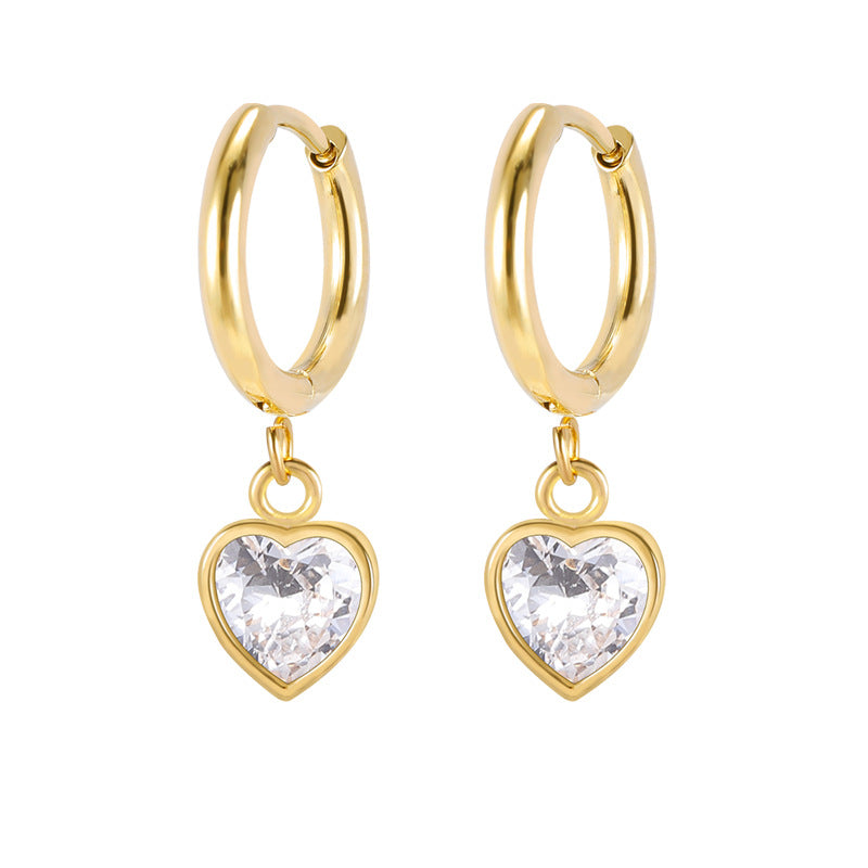 Wholesale Hollow Heart Earrings Copper