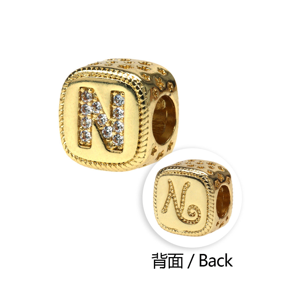 Pulseras De Cuentas De Cobre Chapado En Oro De Serpiente Del Alfabeto Al Por Mayor