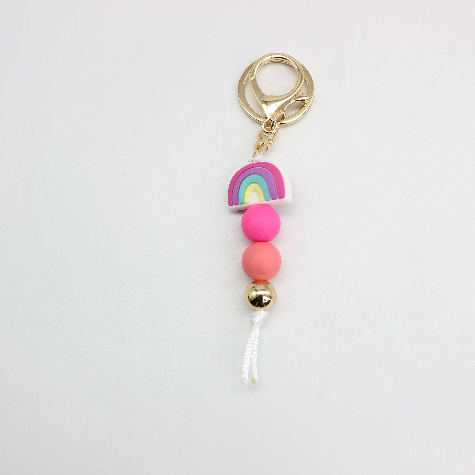 Venta al por mayor Llavero Con Cuentas De Silicona Arco Iris