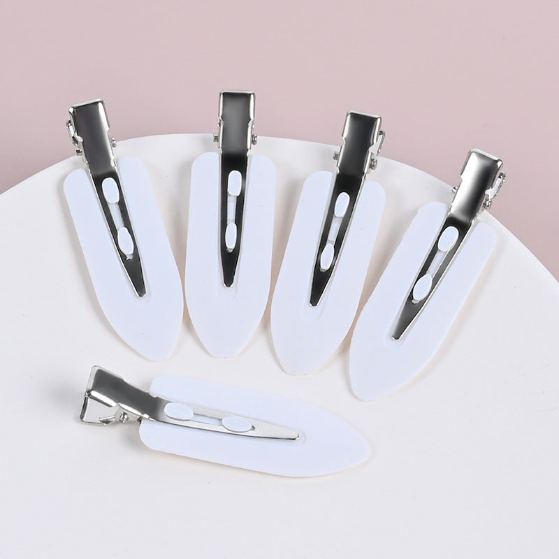 Clips de cabello de resina sin trazada sin trago de pegamento de color crema de 10 piezas al por mayor