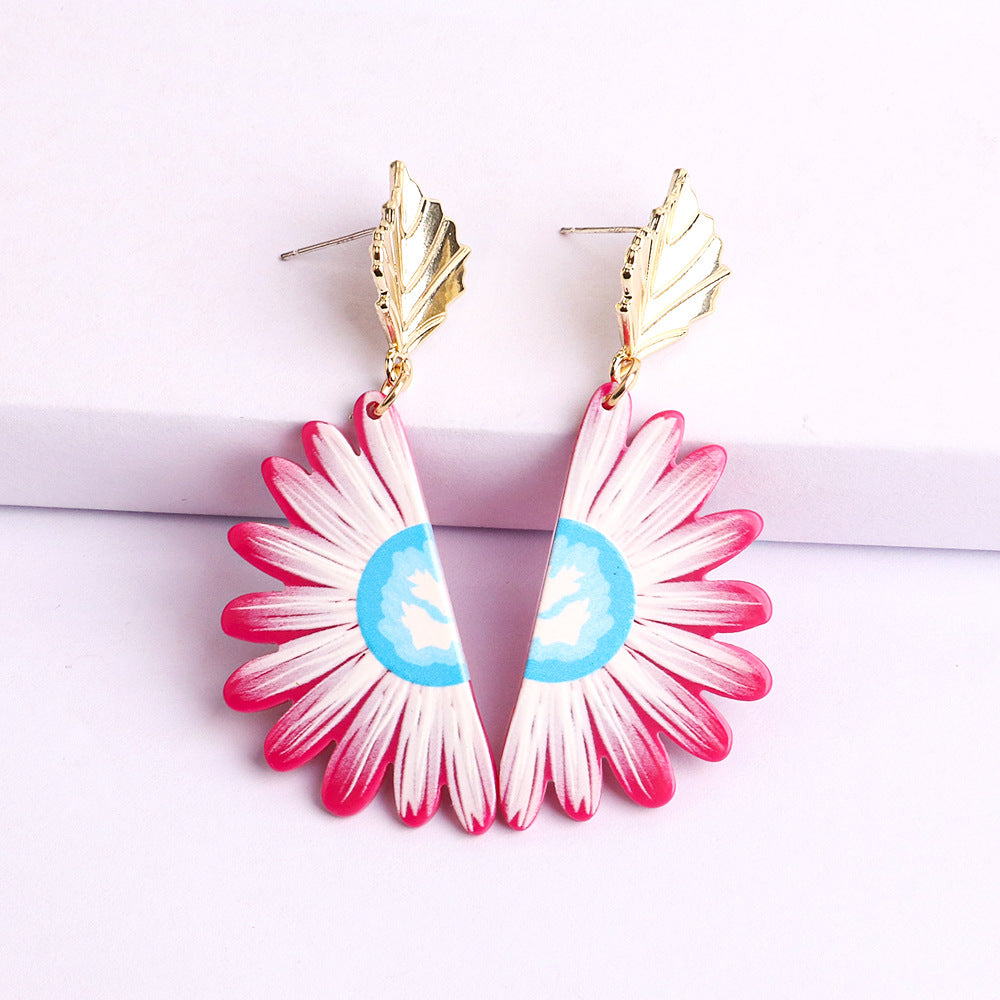 Wholesale Small Chrysanthemum Acrylic Earrings