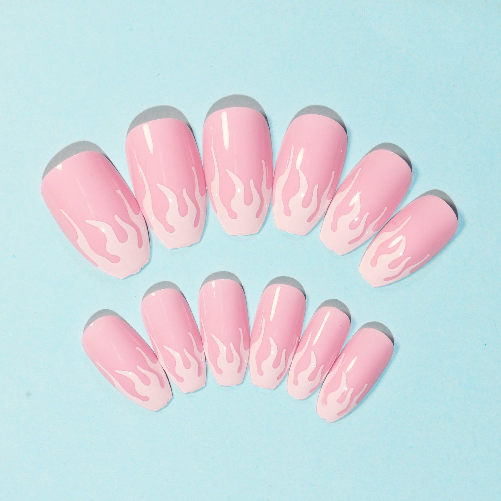 Wholesale Plastic Pink Flame Wear Nail Art