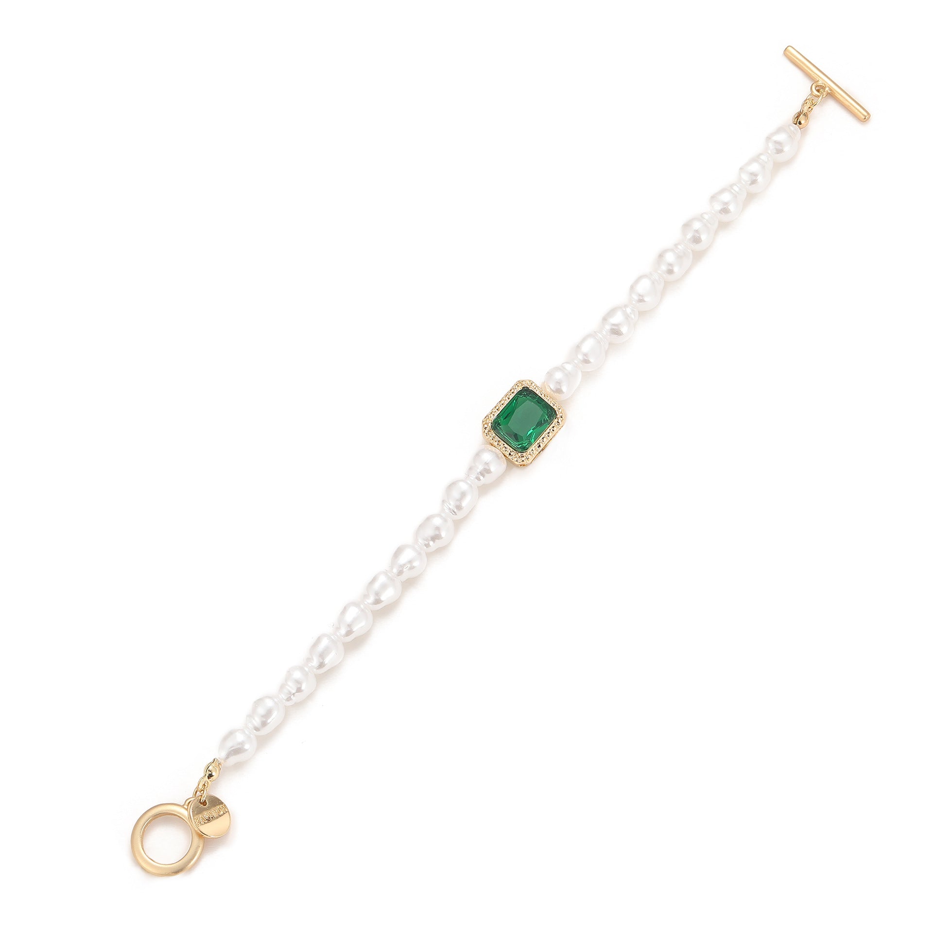 Wholesale Vintage Emerald Pearl Bracelet