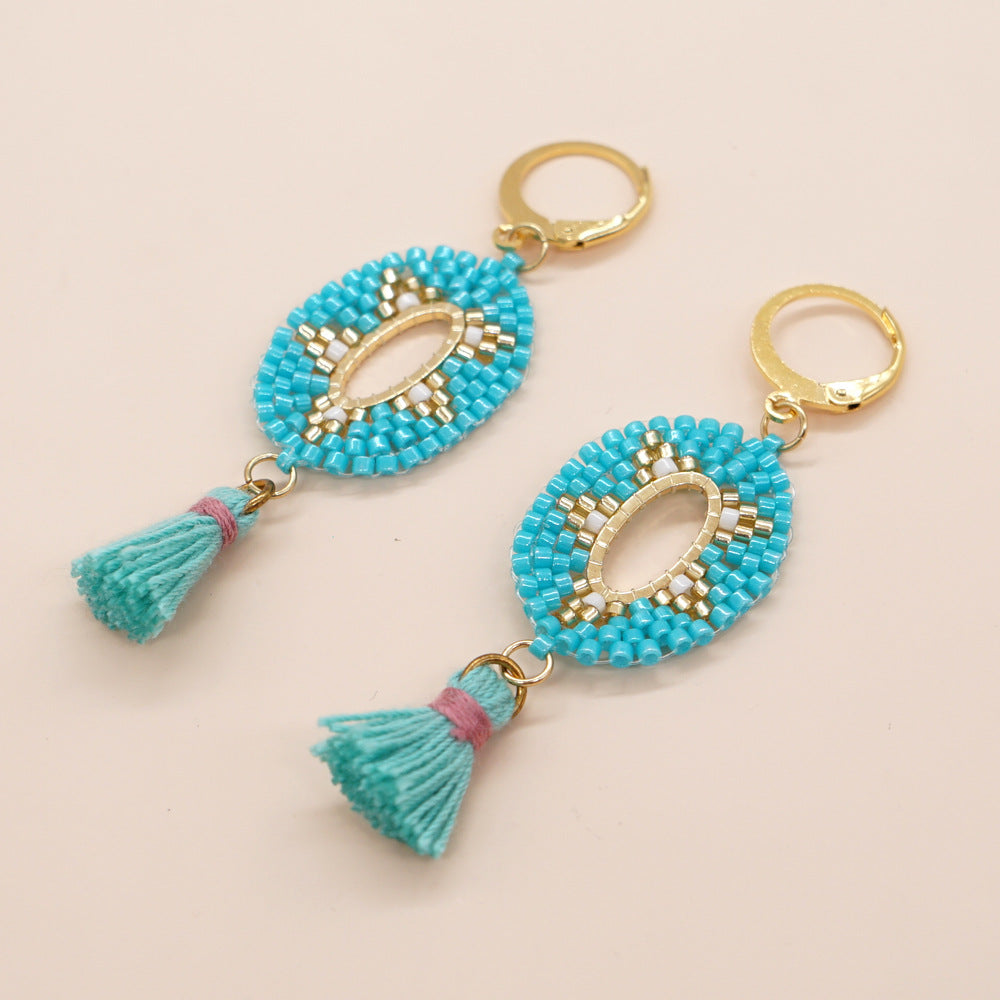 Wholesale Ethnic Style Tassel Beads Earrings