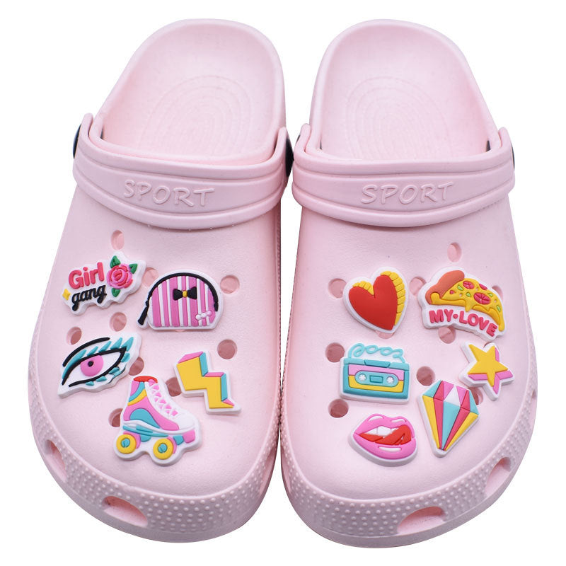 Al por mayor 100 PCS PVC Cartoon Colorfle Diy Shoe Hebilla