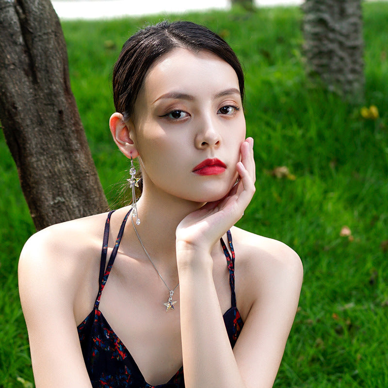 Wholesale Crystal Star Alloy Earrings