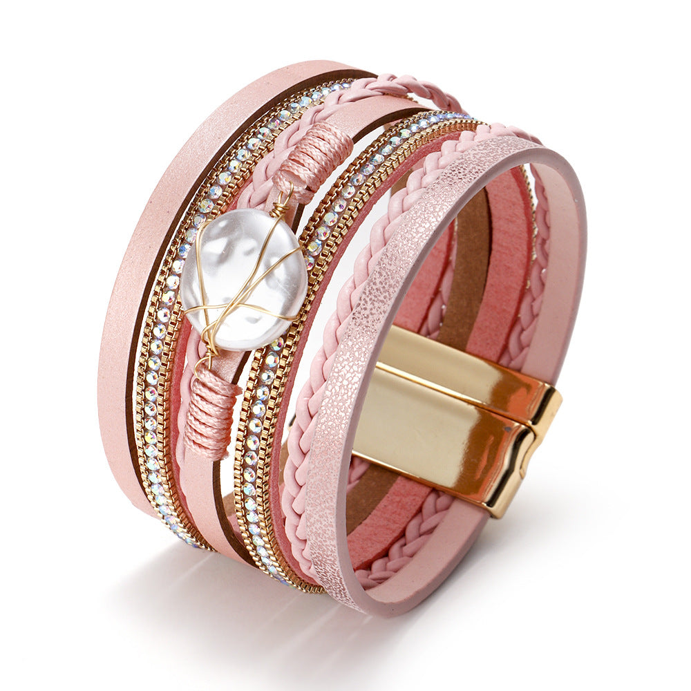 Wholesale Natural Shell Baroque Pearl Bracelet