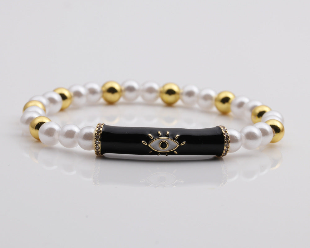 Venta al por mayor Pulsera de cuentas de cobre multicolor Devil's Eye