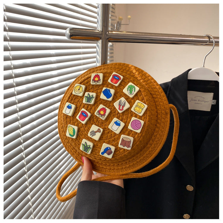 Wholesale Straw Woven Hat Shape Shoulder Bag