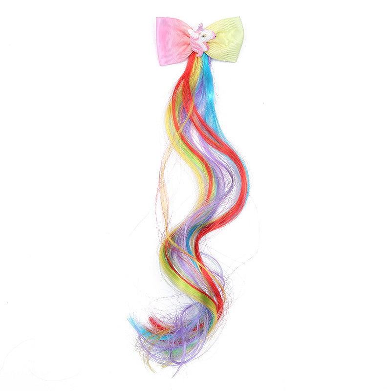 Wholesale Unicorn Bow Fabric Hair Clips
