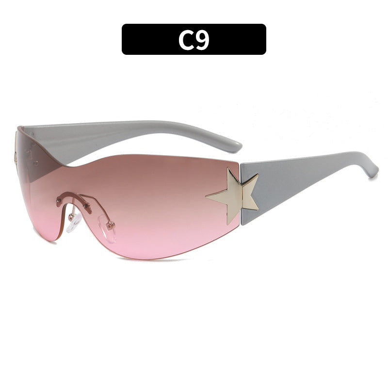 Wholesale PC All-in-one Frameless Five-pointed Star Sunglasses