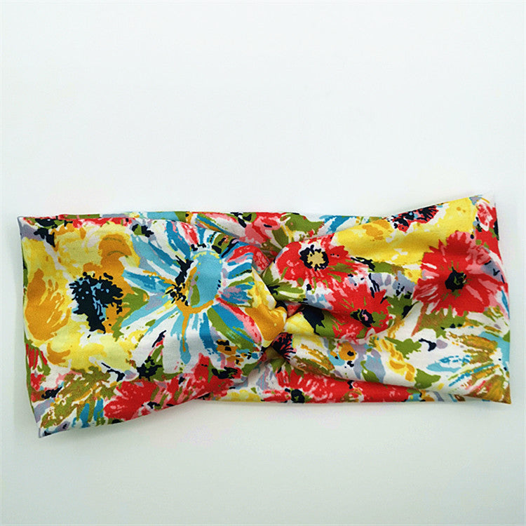 Venta al por mayor Diadema De Algodón Con Estampado De Seda De Leche