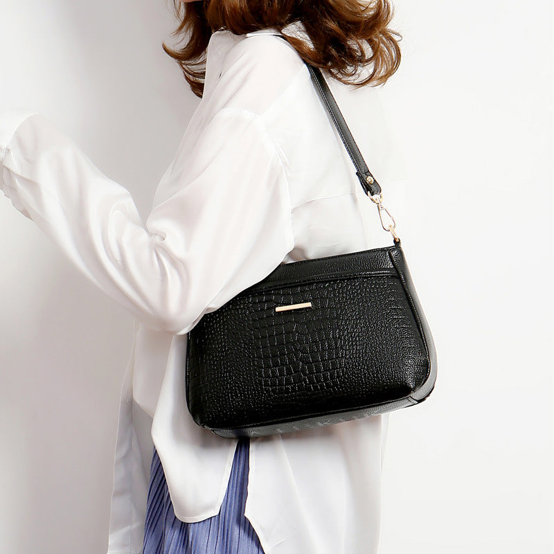 Wholesale PU One Shoulder Messenger Crocodile Pattern Soft Leather Women Bag