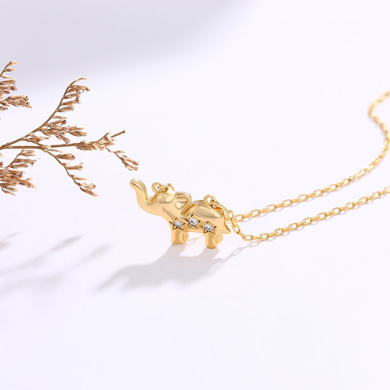 Wholesale Gold Plated Baby Elephant Alloy Necklace