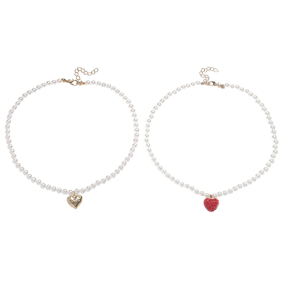 Wholesale Jewelry Valentine's Day Pearl Necklace Alloy