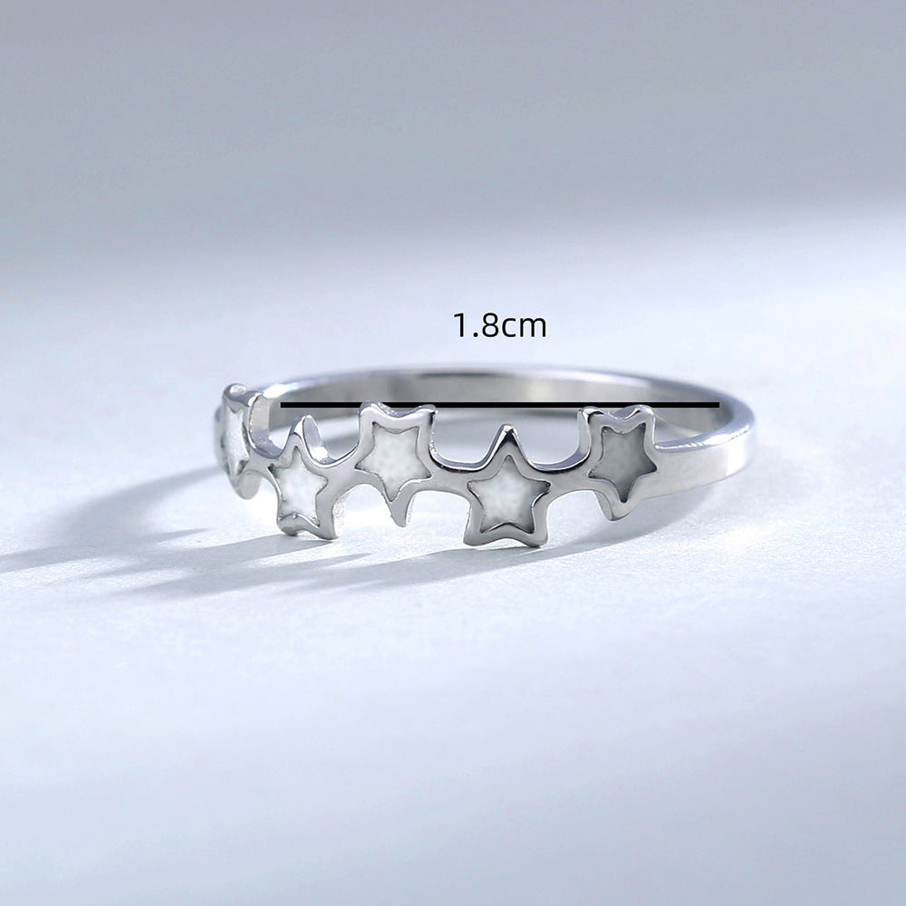 Venta al por mayor Anillos luminosos de mariposa de corazón de acero inoxidable