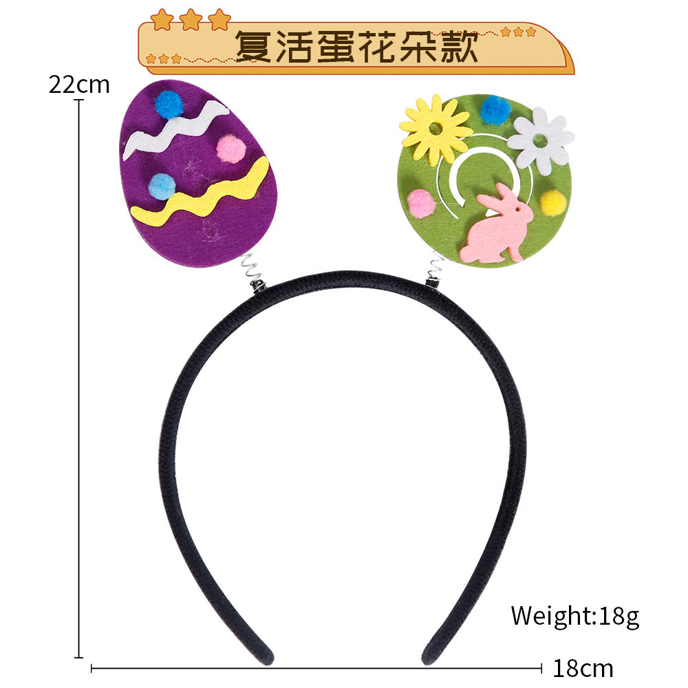 Diadema plástica al por mayor de los niños del conejito del huevo de la historieta de la decoración de Pascua
