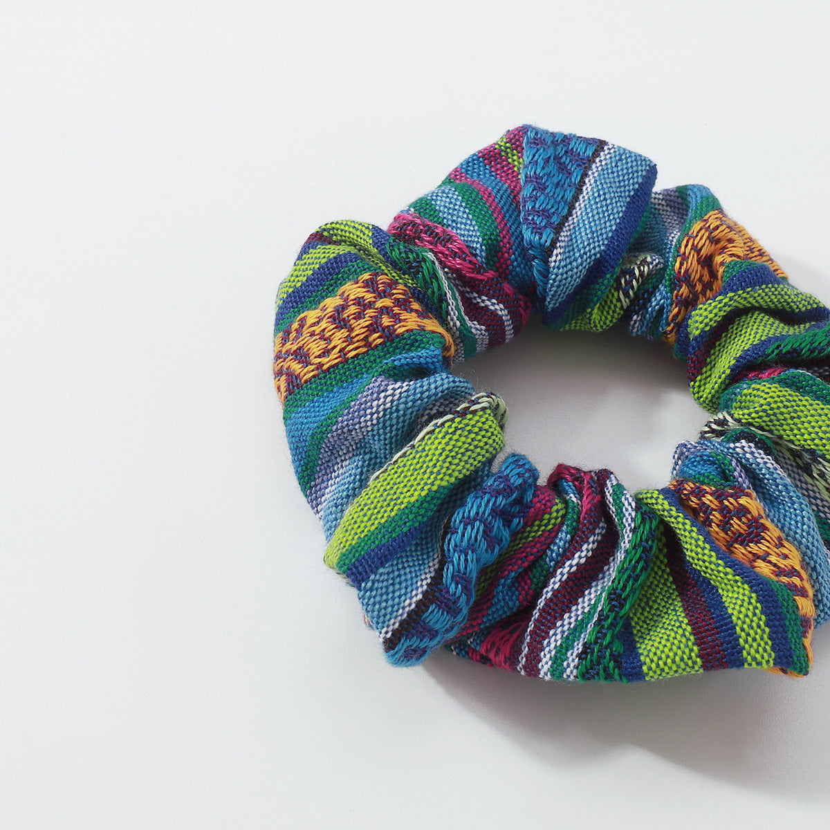 Wholesale Fabric Cotton Linen Vintage Striped Hair Tie