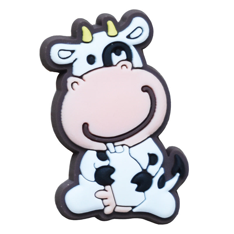 Wholesale 100 PCS PVC Cartoon Cow DIY Shoe Buckle