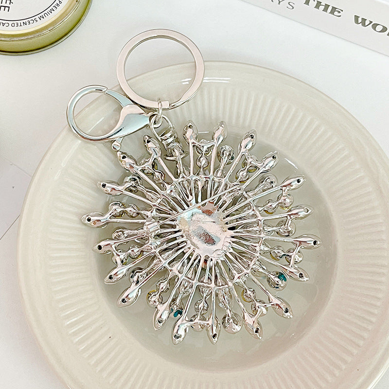 Wholesale Rhinestone Sunflower Alloy Keychain