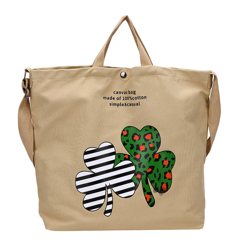 Bolsa De Lona De Trébol De Cuatro Hojas De Gran Capacidad Al Por Mayor