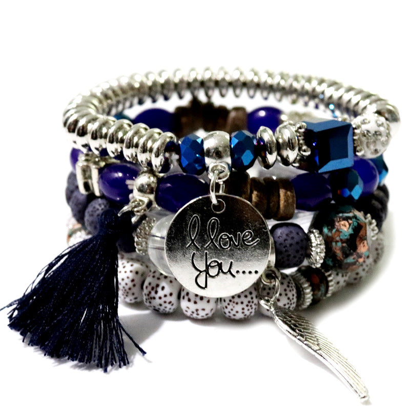 Wholesale Bohemian Tassel Multilayer Beaded Bracelet