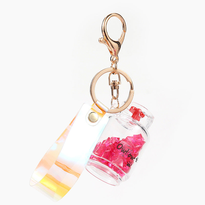 Wholesale Light Up Drift Bottle Acrylic Keychains