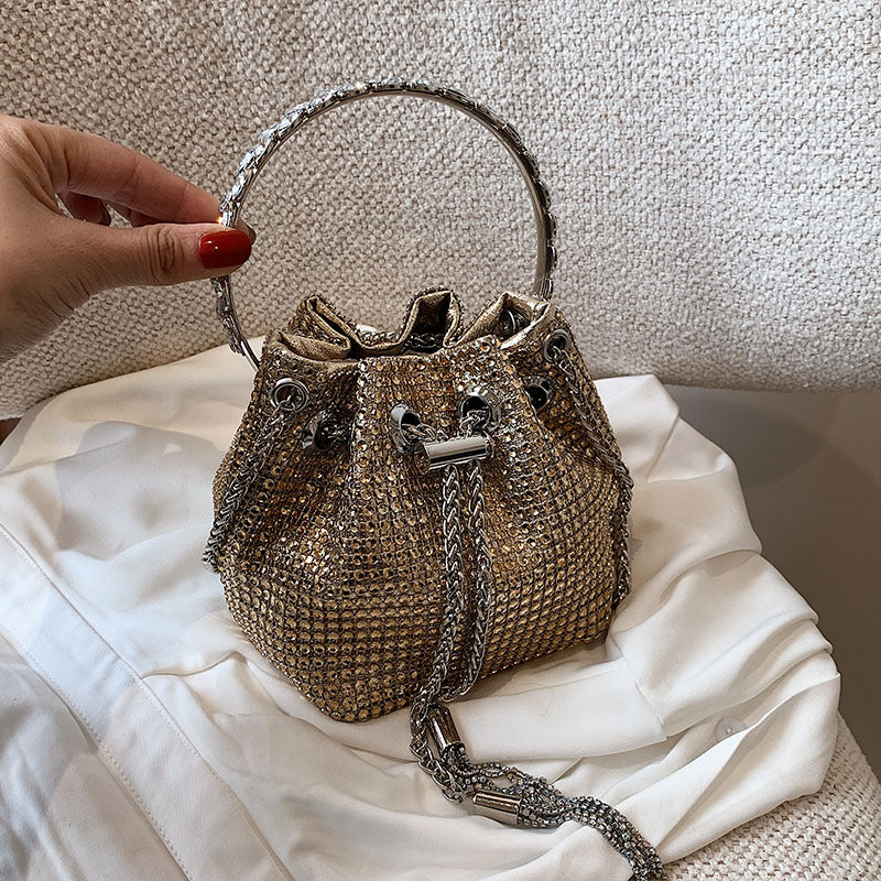 Mini Bolso Cubo Diagonal De Diamantes Brillantes al por mayor