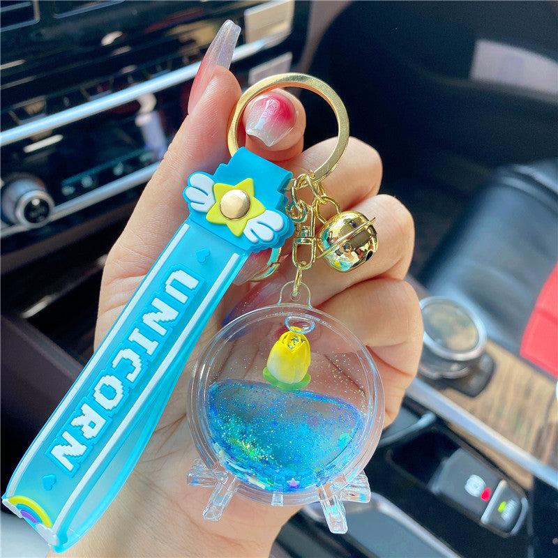 Llavero de botella flotante de tulipanes acrílicos acrílicos al por mayor